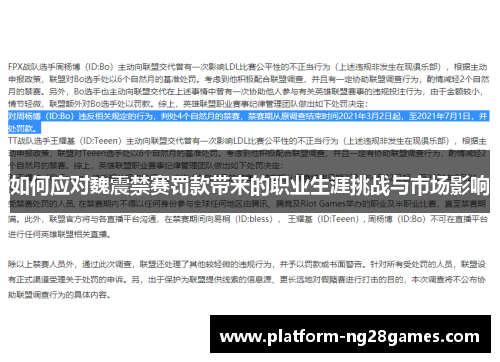 如何应对魏震禁赛罚款带来的职业生涯挑战与市场影响
