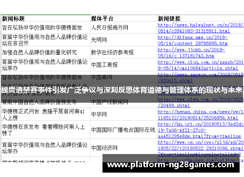魏震遭禁赛事件引发广泛争议与深刻反思体育道德与管理体系的现状与未来